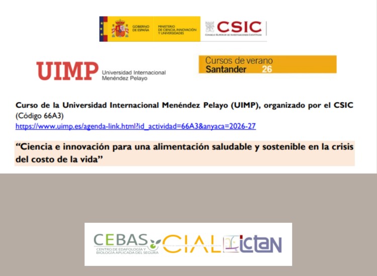 Curso de verano UIMP 2026: “Ciencia e innovación para una alimentación saludable y sostenible en la crisis del costo de la vida”