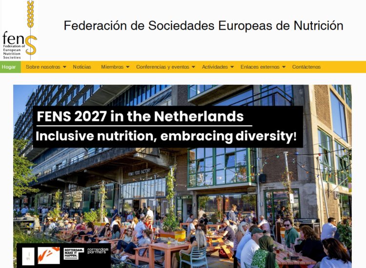 La Nederlandse Academie van Voedingswetenschappen (NAV) acogerá la 15ª Conferencia Europea de Nutrición de FENS en 2027
